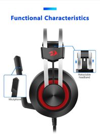 Redragon H601 7.1 Channel Gaming Headset Headphones With Microphone 360 Degree Sensitivity